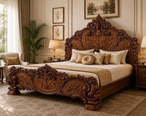 Wooden Carving Bed - image 3