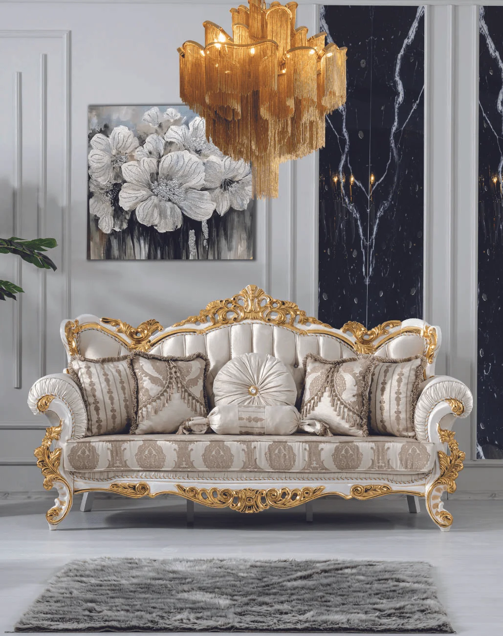 Classic tufted sofa, before upholstery