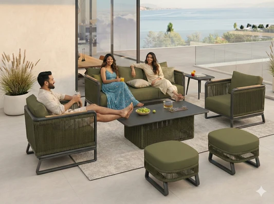Outdoor sofa set, balcony install